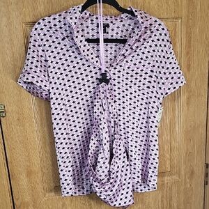 Chic Women's Purple Patterned Pajama Top